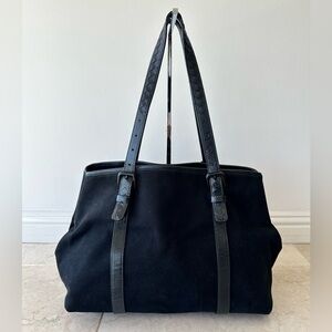 Bottega Veneta Black Canvas Medium Tote Bag